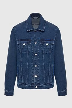 Cotton and polyurethane denim jacket blue for men