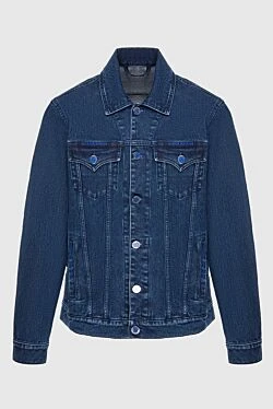 Cotton and polyurethane denim jacket blue for men