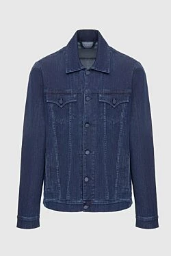 Cotton and elastane denim jacket blue for men