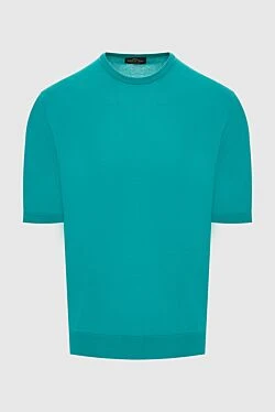 Short sleeve jumper in cotton green for men