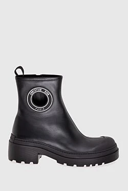 Black leather boots for women