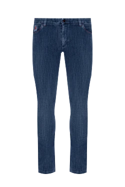 Blue cotton and elastane jeans for men