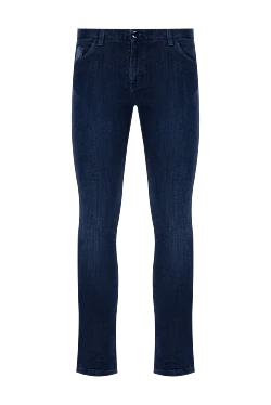 Blue cotton and elastane jeans for men