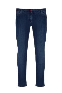 Blue cotton and polyamide jeans for men