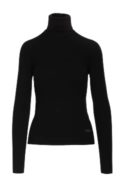 Black wool turtleneck for women