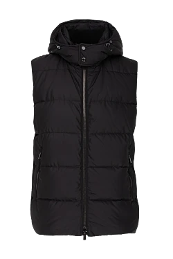 Black polyester vest for men