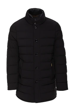 Black polyamide and polyurethane jacket for men