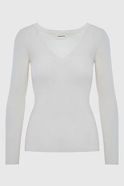 White wool jumper for women