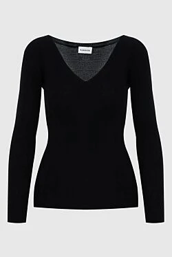 Black wool jumper for women