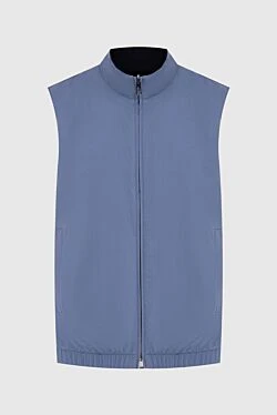 Blue polyamide vest for men