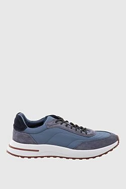 Blue nubuck sneakers for men