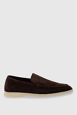 Brown suede loafers for men