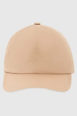 Beige polyester cap for men