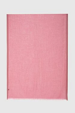 Pink cashmere and silk scarf for women