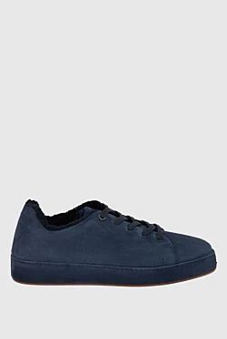 Blue nubuck sneakers for men