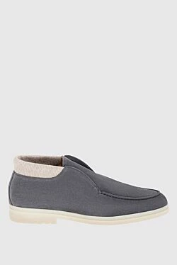 Gray suede boots for men