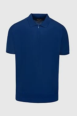 Wool polo blue for men