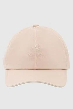 Beige polyester cap for men