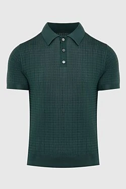 Silk polo green for men