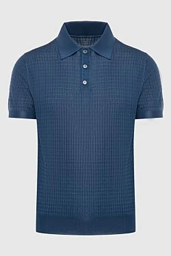 Silk polo blue for men