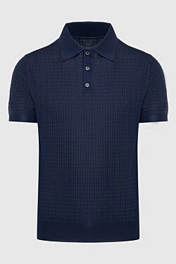 Silk polo blue for men