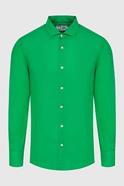 Men's green linen shirt