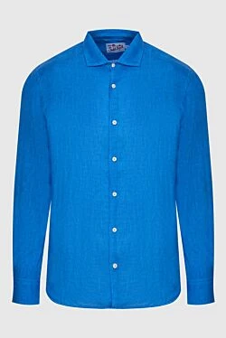 Men's blue linen shirt