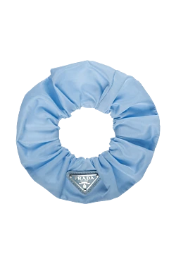 Blue polyamide scrunchie for women