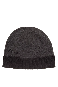 Gray cashmere hat for men