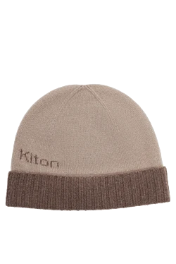 Men's beige cashmere hat