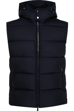 Blue polyamide vest for men