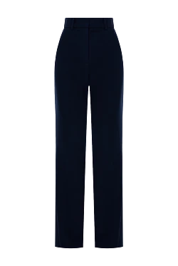 Blue wool trousers for women