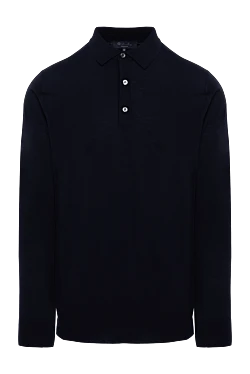 Wool long sleeve polo blue for men