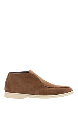 Brown suede desert shoes for men