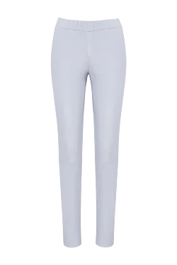 Gray leather leggings for women