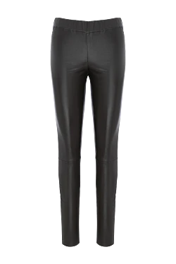 Green leather leggings for women