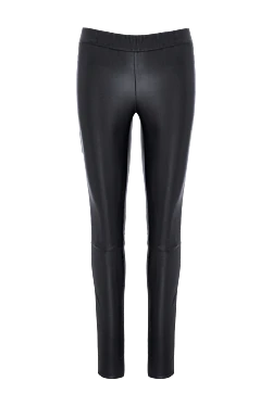 Gray leather leggings for women