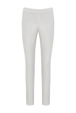 White leather leggings for women