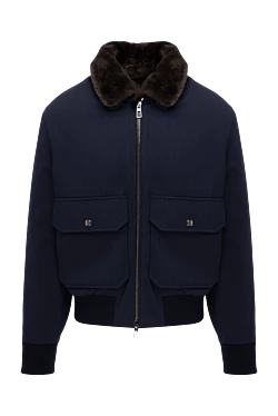 Blue wool jacket for men