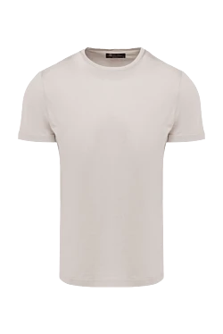 Men's gray silk and cotton T-shirt