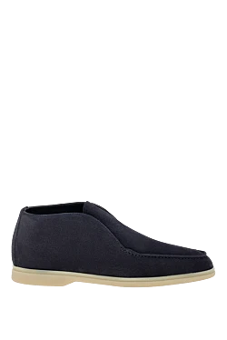 Loafers shoes for men made of nubuck blue