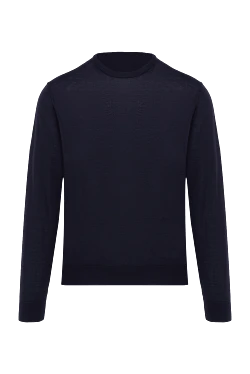 Men's blue long sleeve wool jumper