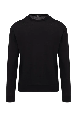 Long sleeve wool jumper for men, black