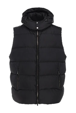 Black polyester vest for men