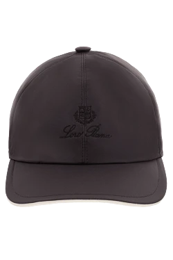 Black polyester cap for men