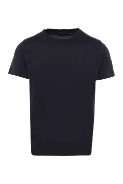 Blue silk and cotton T-shirt for men