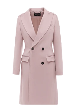 Pink woolen coat for women