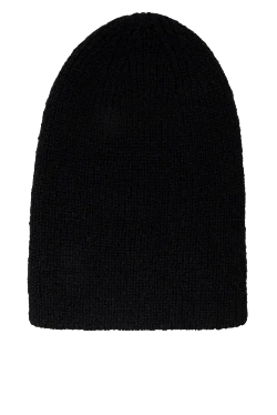 Black mohair and wool hat for women