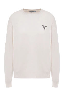 White cashmere jumper for women