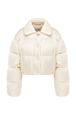 Beige polyester jacket for women